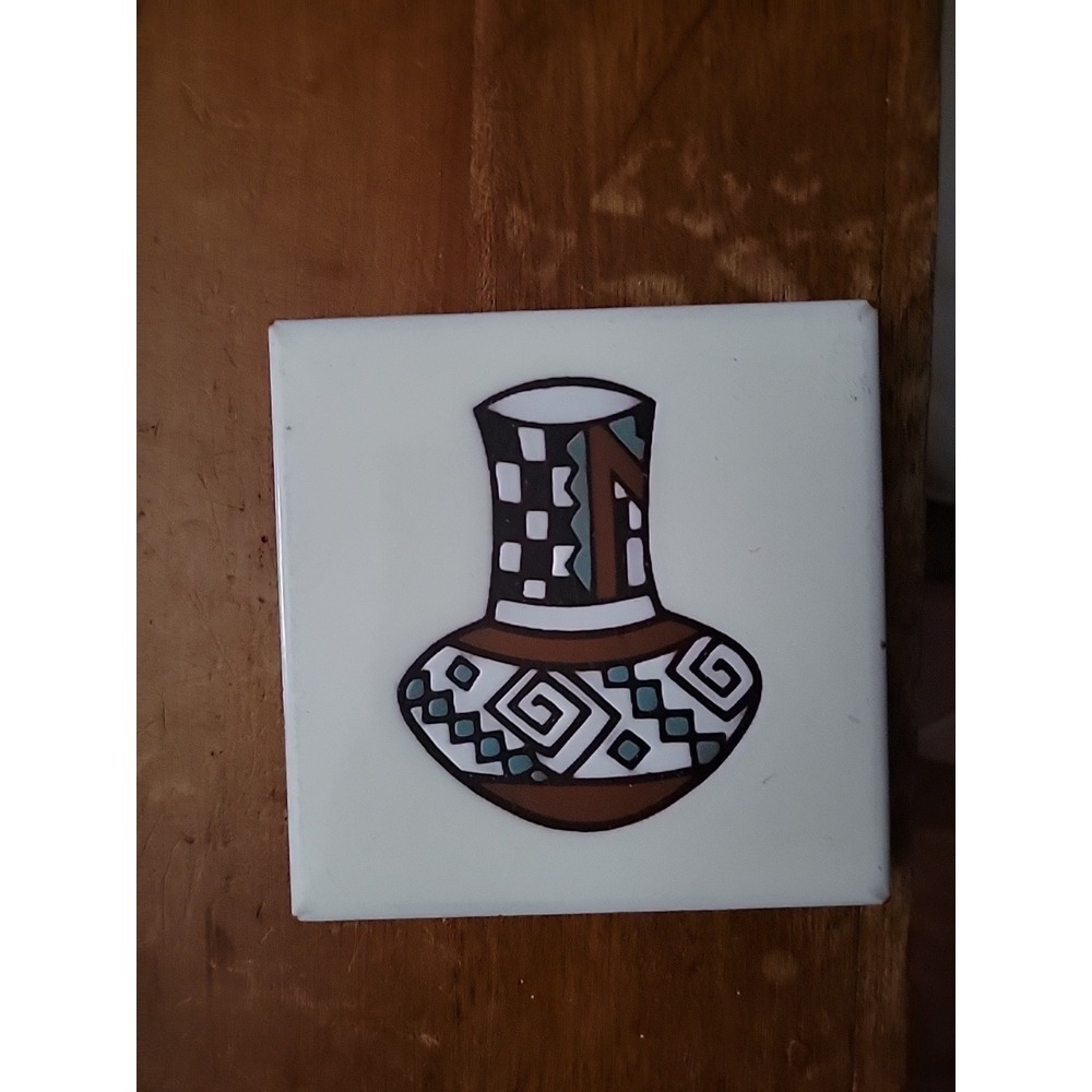 Cleo Teissedre Coaster, Trivet, wall Tile‎ Native American Design Hancrafted USA